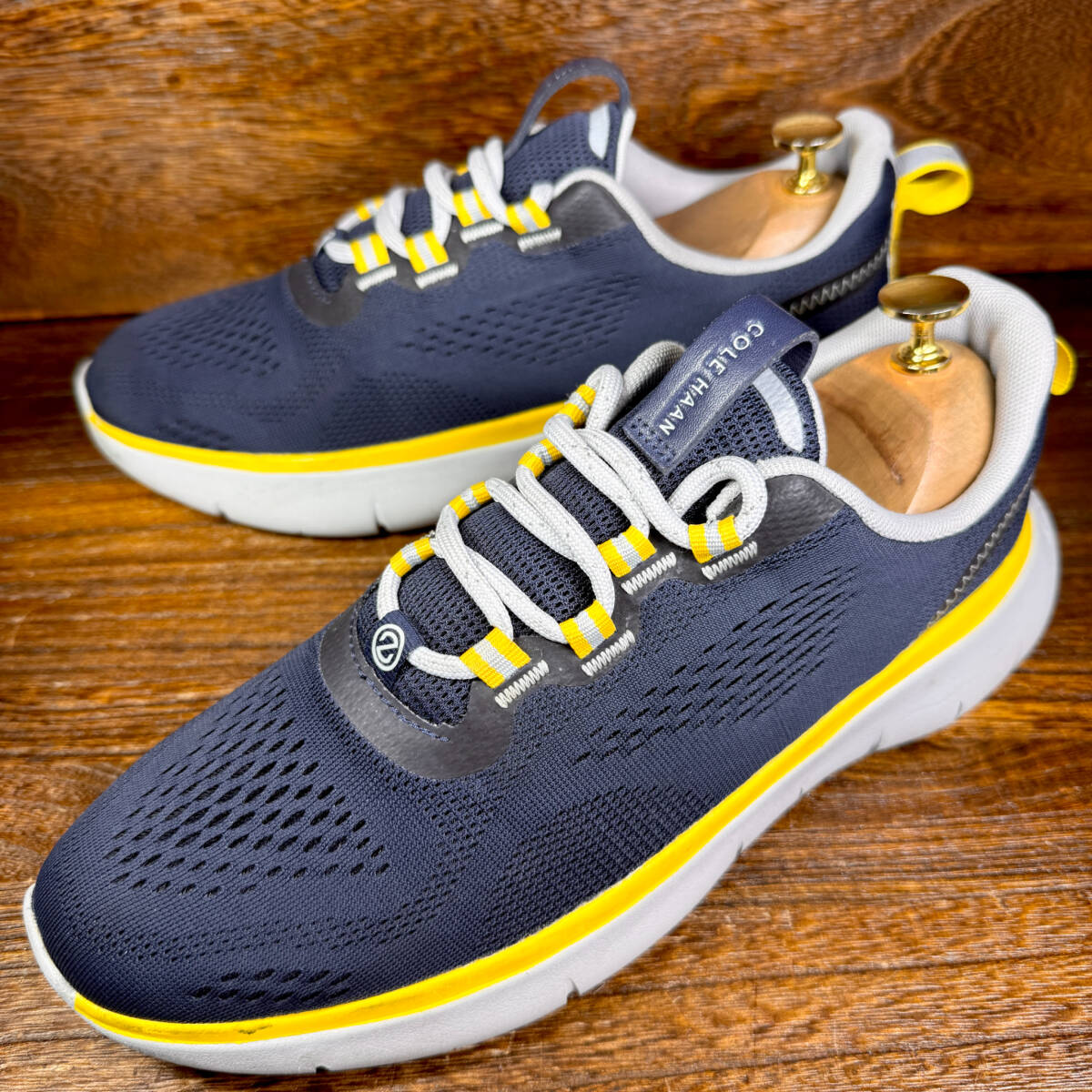 ◆COLE HAAN ZEROGRAND◆コールハーン ゼログランド 25.5cm スニーカー ネイビー メンズ 靴 中古 宅急便 即決