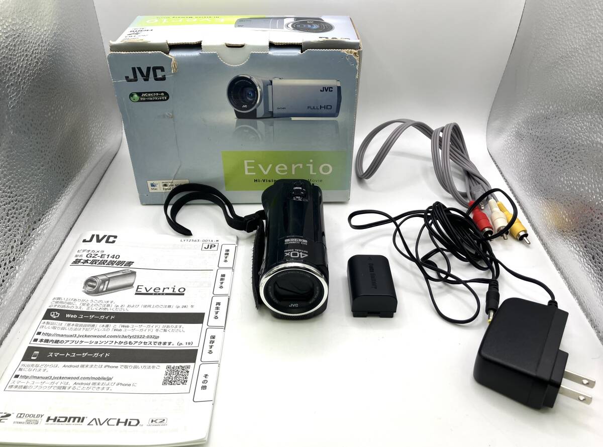 【NN】JVC ジェイ・ブイ・シー Everio GZ-E140-B ブラック デジタルビデオカメラ 現状渡し 中古 ジャンク品