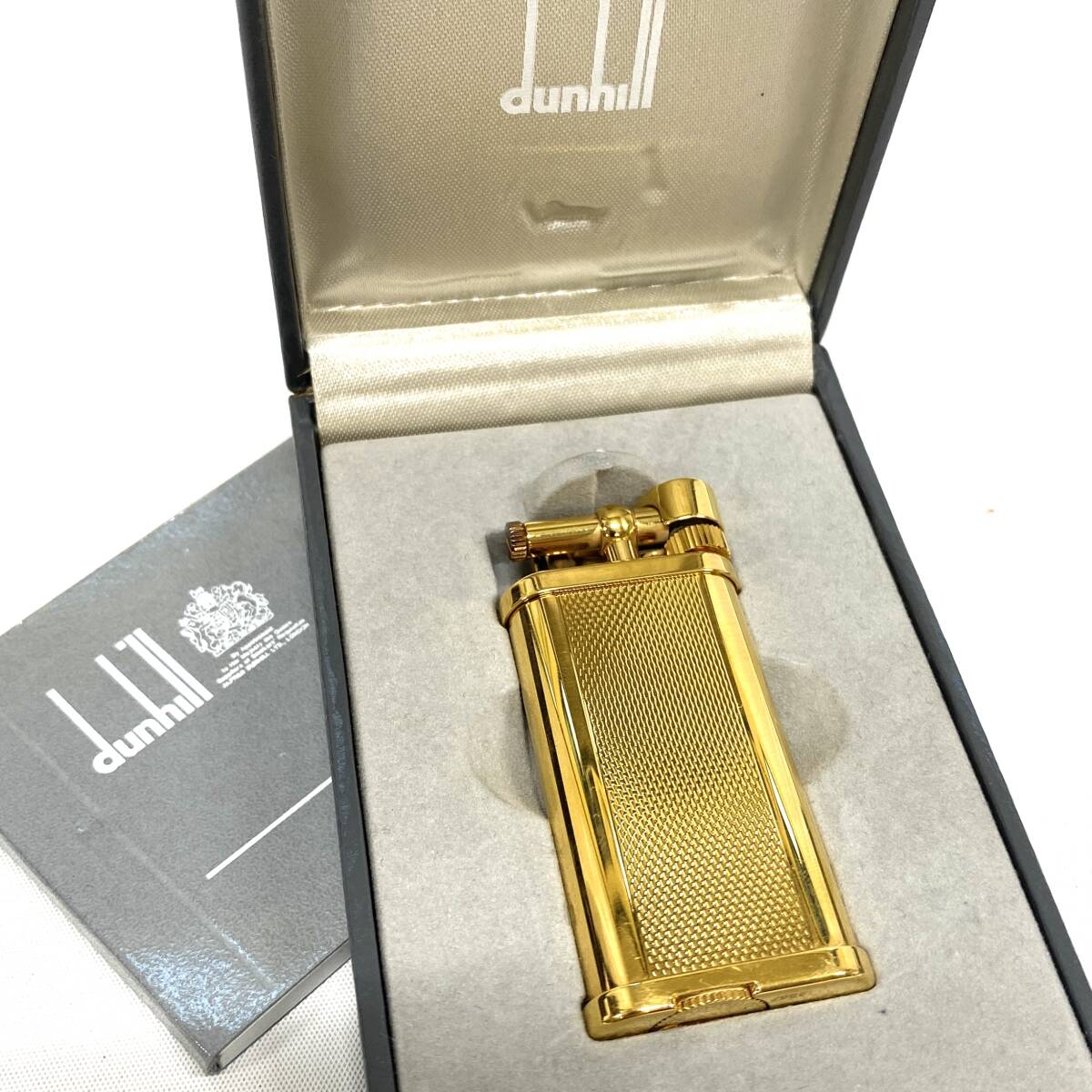 1円～ 6TN15100526 dunhill ダンヒル ガスライター UNIQUE ユニーク ハンマー式 ゴールド 火花未確認 箱付き 現状品