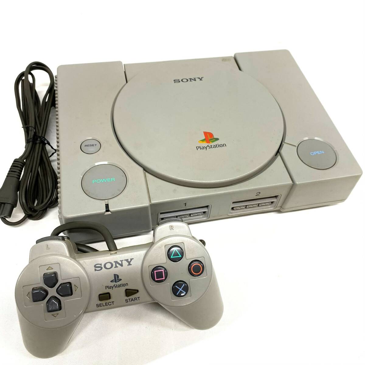 1円～ 8TN45260526 SONY ソニー PlayStation PS プレイステーション プレステ コントローラー付き SCPH-1000 通電確認 動作未確認 現状品