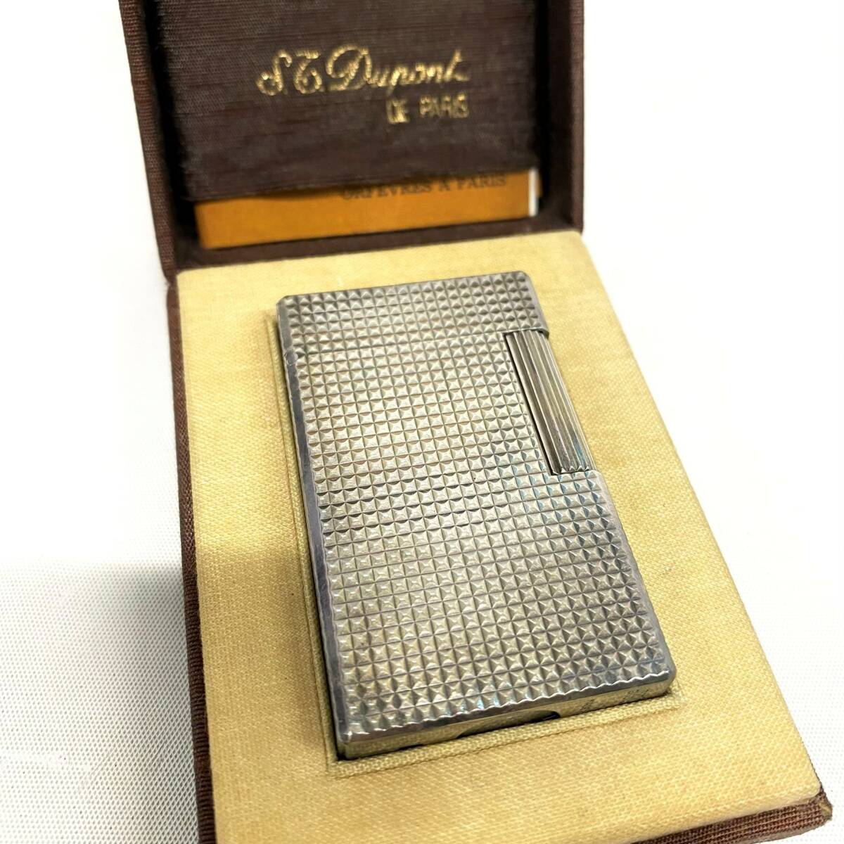 1円～ 6TN15130526 S.T. Dupont デュポン ガスライター ローラー式 シルバー 箱付き 火花確認 着火未確認 現状品