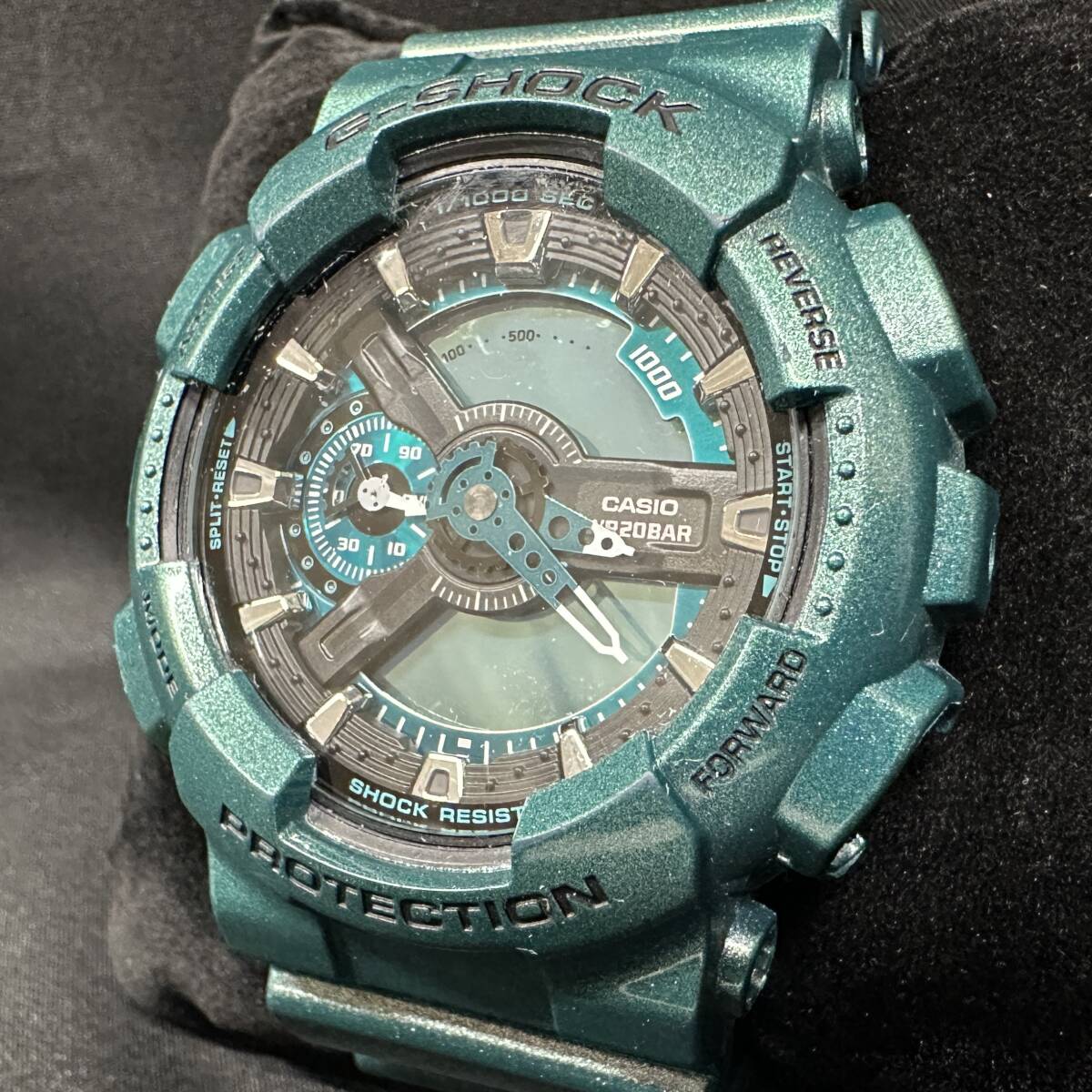 1円～ 6TN55020526 CASIO カシオ G-SHOCK ジーショック アナデジ グリーン系 GA-110NM QZ メンズ 腕時計 純正ベルト 動作未確認 現状品