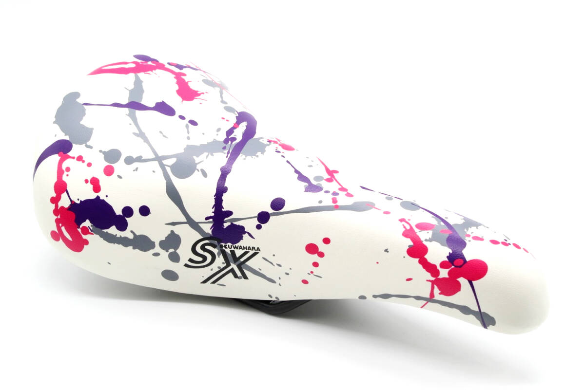 KUWAHARA　SX Saddle Splatter　ホワイト　クワハラ/桑原/スプラッター/BMX/OLDMTB/MTB/ピスト/サドル
