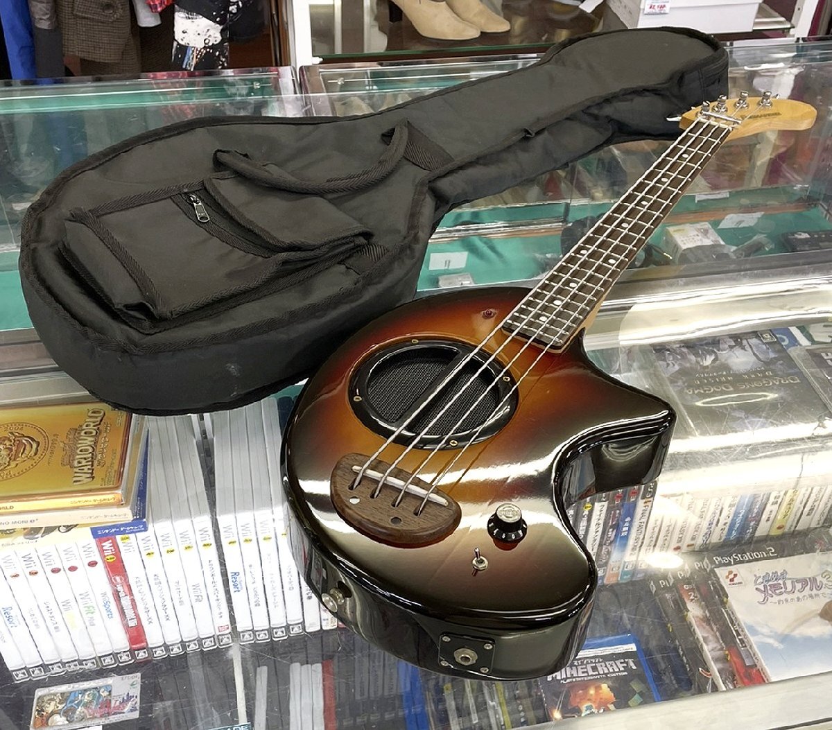 良品 FERNANDES PIE-ZO 3SB(3トーンサンバースト) アンプ内蔵 ミニエレキベース 付属品あり フェルナンデス ピエゾ―