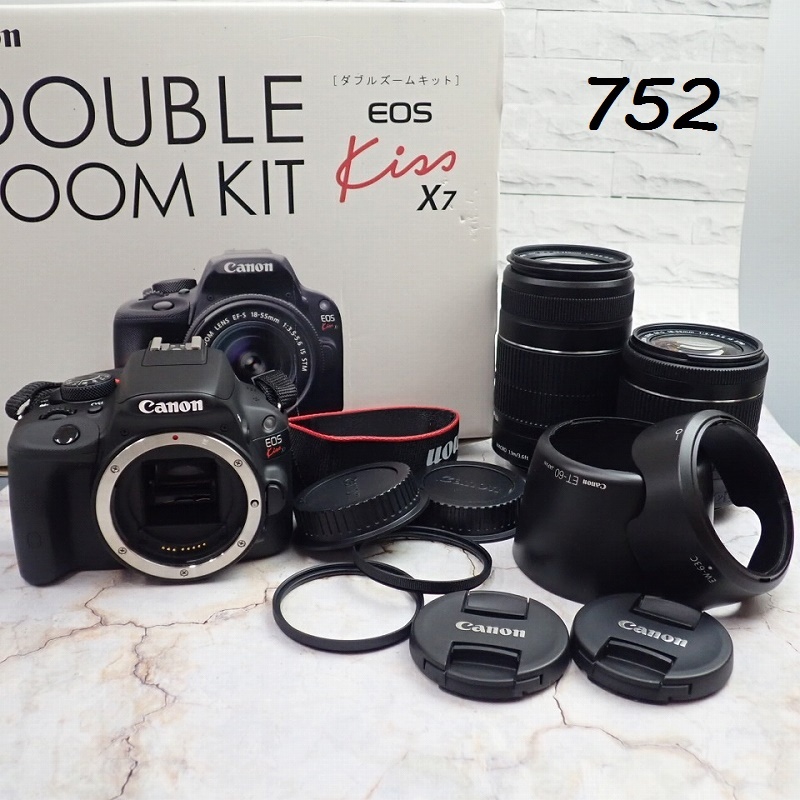 ●MK-752　CANON　EOS　KISSX7　EF-S　55-250㎜　1:4-5.6　18-55㎜　1:3.5-5.6　デジタル一眼レフカメラ　100サイズ　20260603