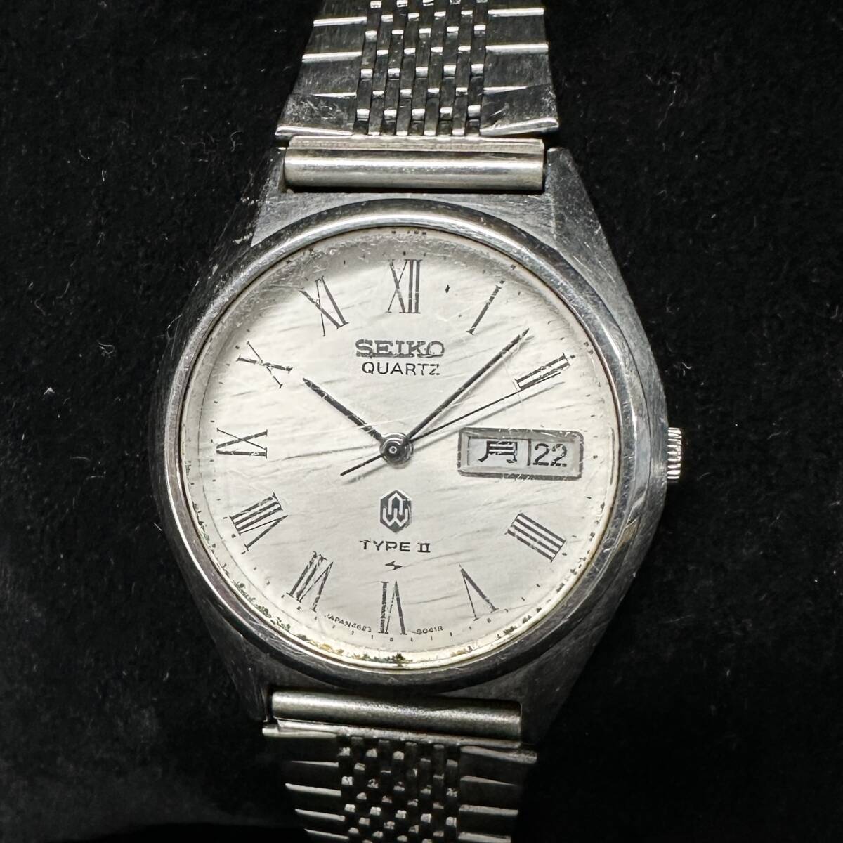 1円～ 6TA86310526 SEIKO セイコー TYPE II タイプ 2 ローマン 4623-8020 QZ クォーツ SS メンズ 腕時計 純正ベルト 動作未確認 現状品