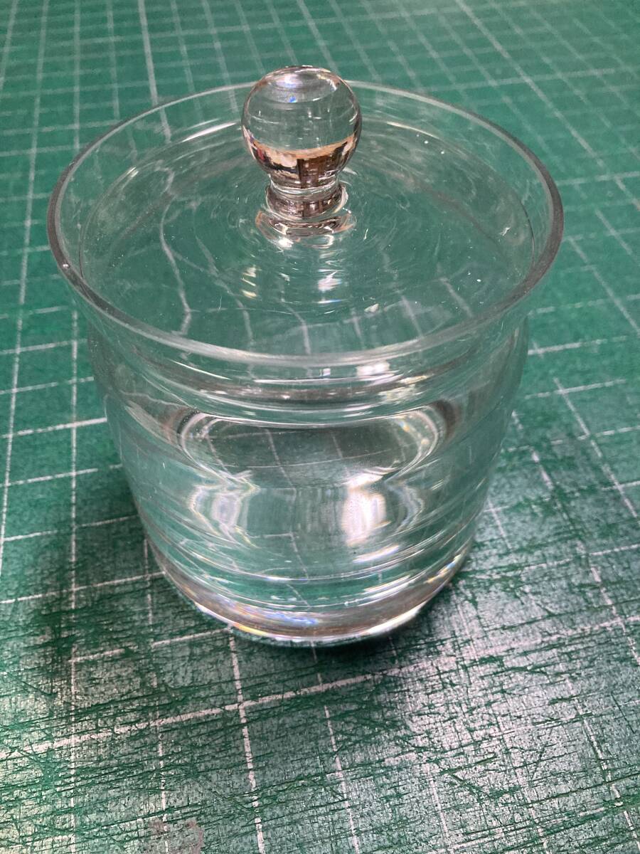 未使用　ガラスストレートジャー　　　　　　　　ポプリポット　シュガーポット　キャニスター　ガラス瓶　容器　小物入れ