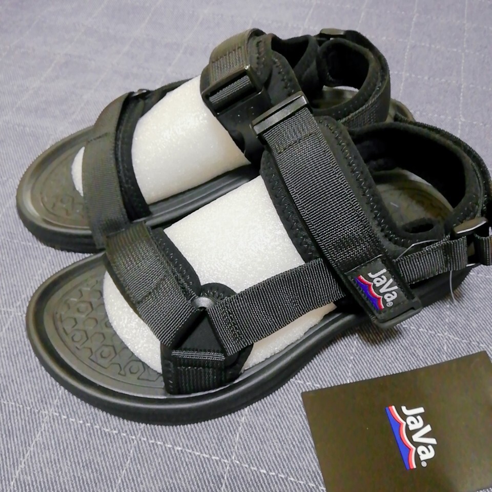 【新品未使用タグ付き】Javaジャバコラボ　フラットベル　クロススポーツサンダル　トラップ　24.0cm ブラック 黒 