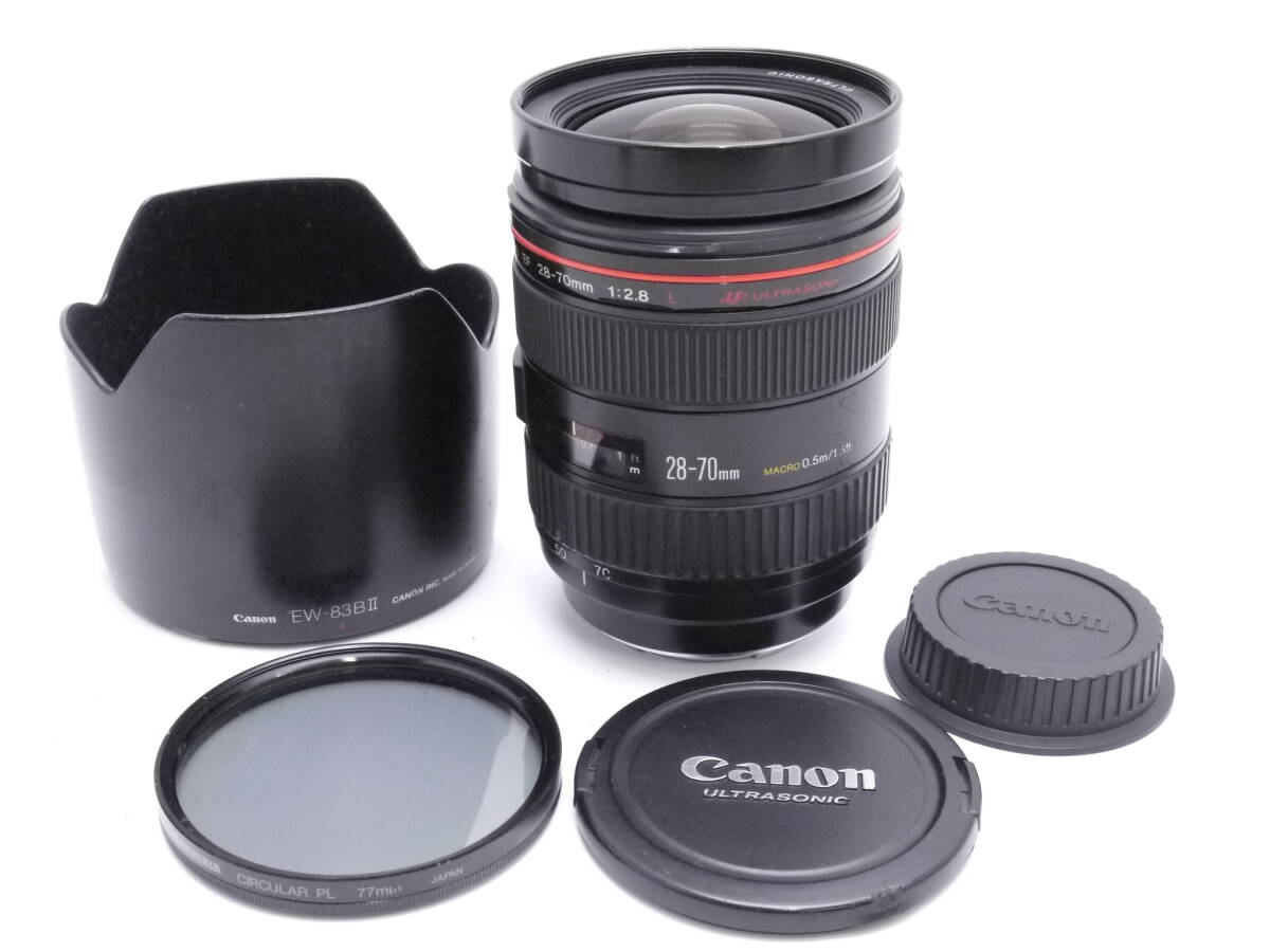 ◎Canon キャノン EF 28-70mm F2.8 L ULTRASONIC (フィルター・キャップ・フード付）ジャンク品
