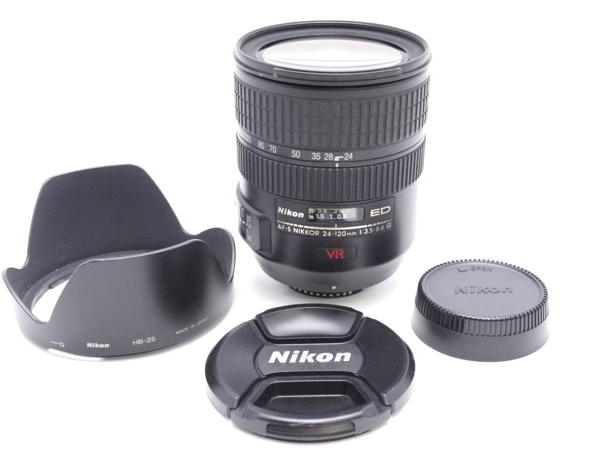 ◎Nikon ニコン AF-S NIKKOR 24-120mm F3.5-5.6G ED VR (前後キャップ・フード付) 訳あり