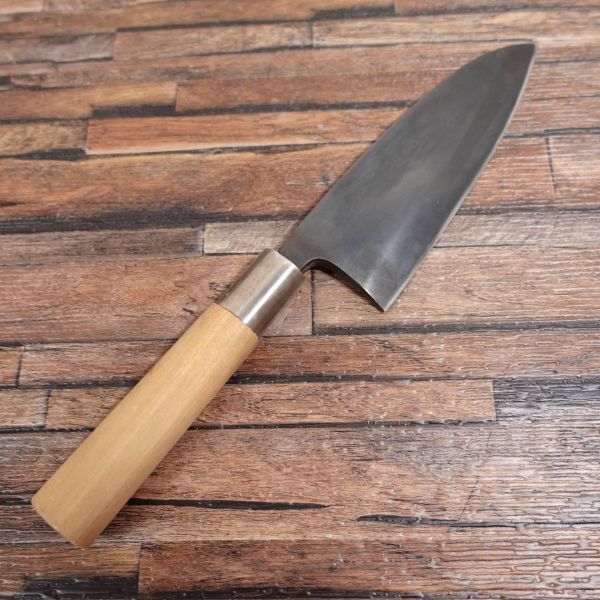 黒錆仕上げ 出刃包丁 研ぎ済 特製 ハガネ 片刃 155mm
