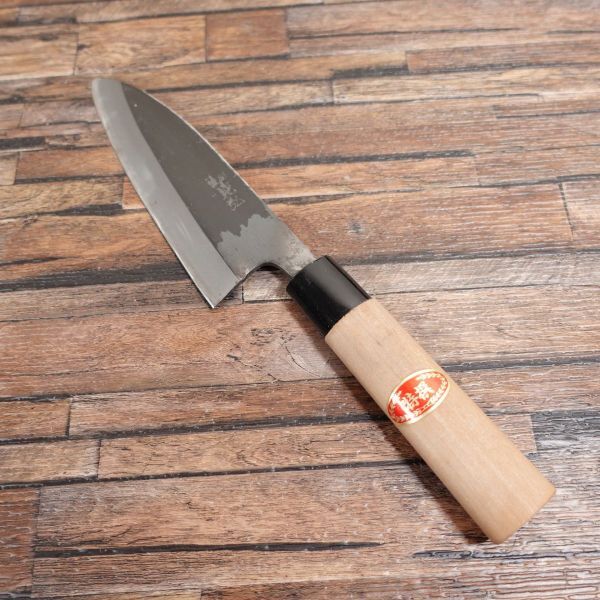 克弘 三徳包丁 研ぎ済 黒打ち 万能包丁 両刃 出刃としても 155mm