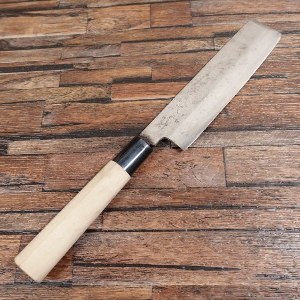 堺佳徳 薄刃包丁 研ぎ済 片刃 菜切り 特選 柄は新品同様 185mm
