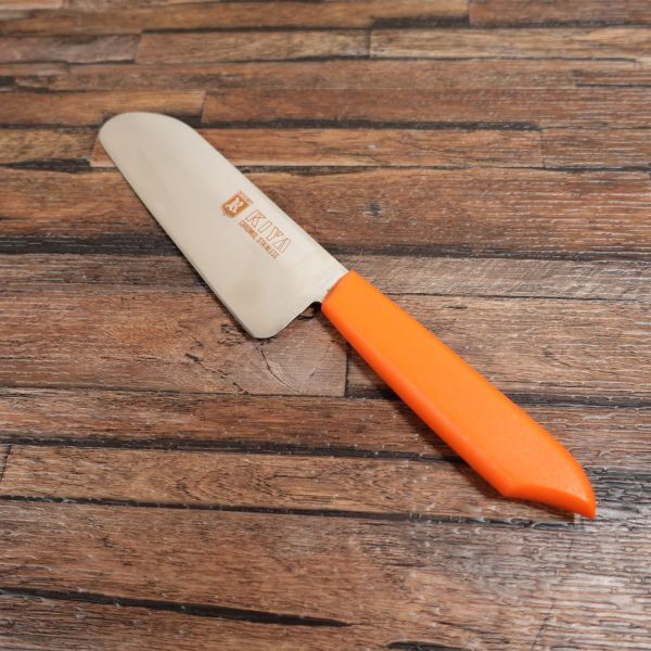 木屋 子供用包丁 研ぎ済 ラグビー 小三徳包丁 安全設計 KIYA RUGBY 120mm