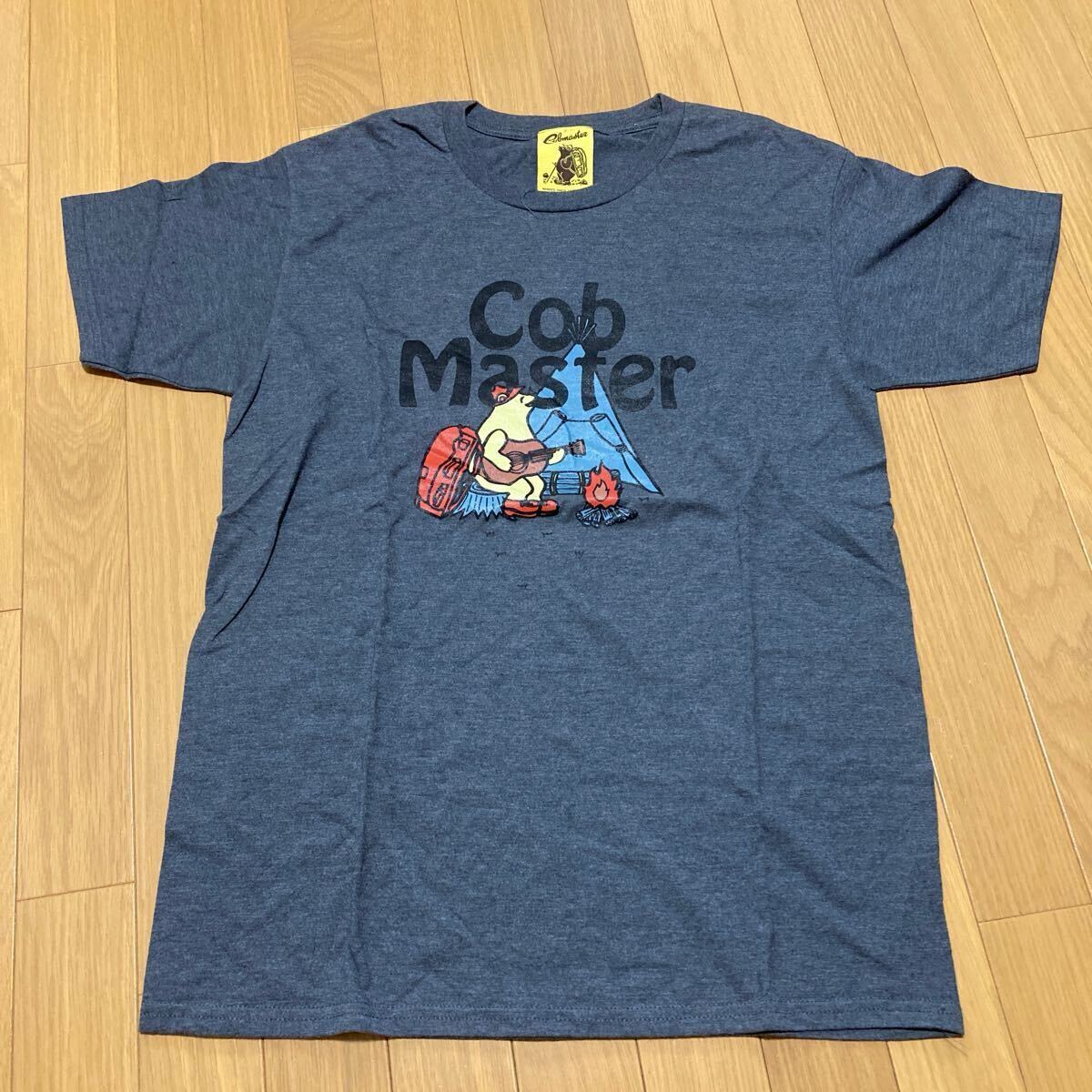 [古着]cobmaster Tシャツ 半袖 コブマスター　グレー　Lサイズ　アウトドア　キャンプ　クマ　熊柄　キャラクターT