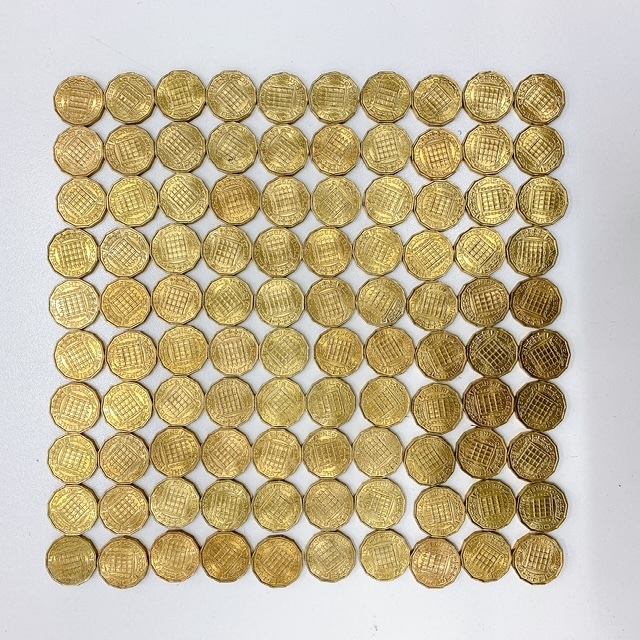 イギリス エリザベス2世 3ペンス硬貨 ポートカリス 紋章 アンティーク 古銭 貨幣 100枚 現状品