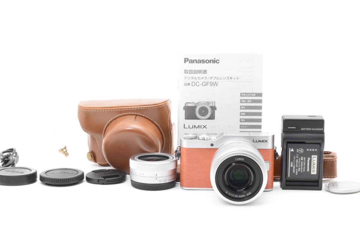 ■ 美品 ■ パナソニック Panasonic LUMIX DC-GF9 ダブルレンズセット 《革ケース・ストラップ付き》　#C1664