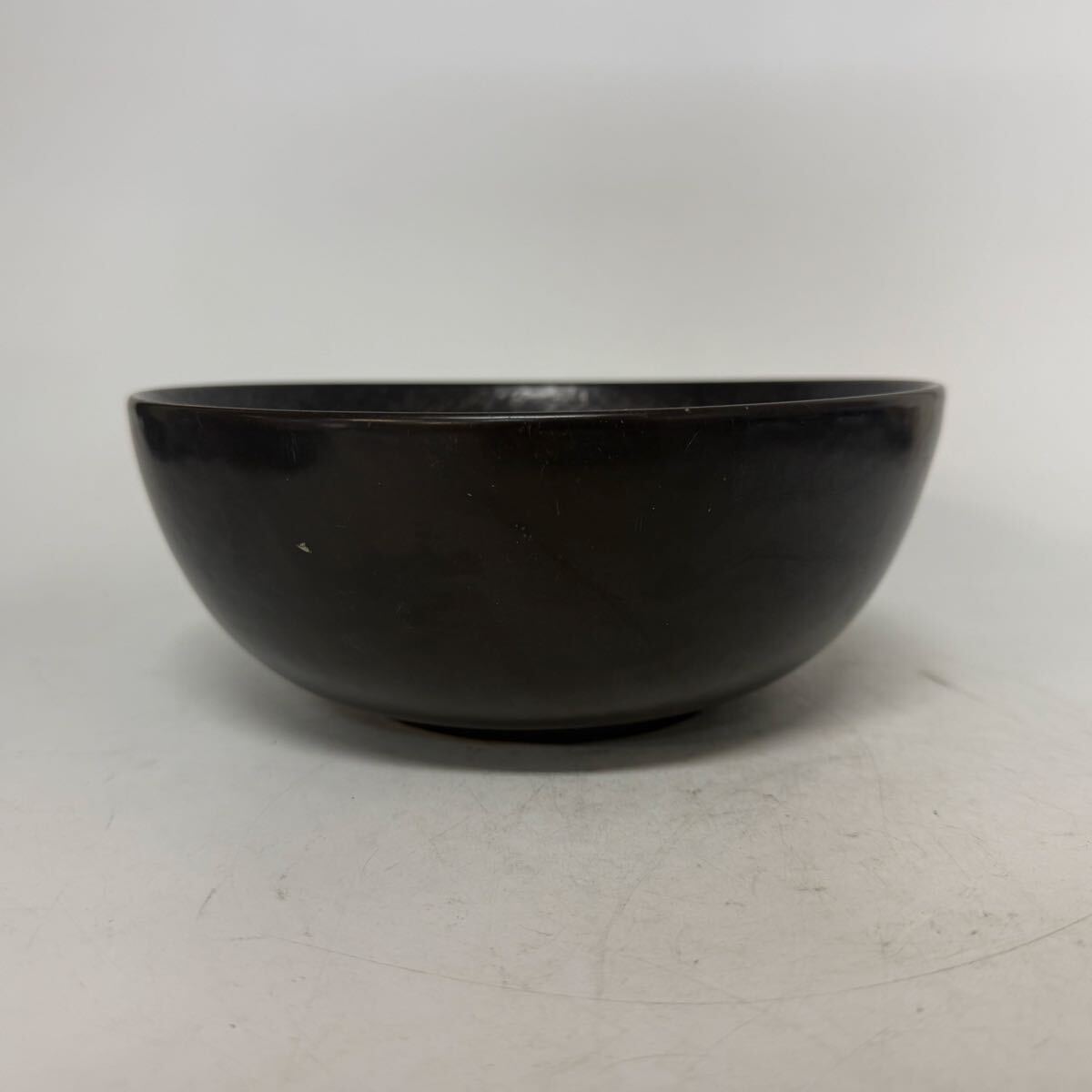 【竹河】中国古美術 清時代 黒釉 茶碗 時代物 唐物 古玩 骨董 藏出 置物 骨董品 当時物 置物 口径19.2cm 高さ7.7cm w3