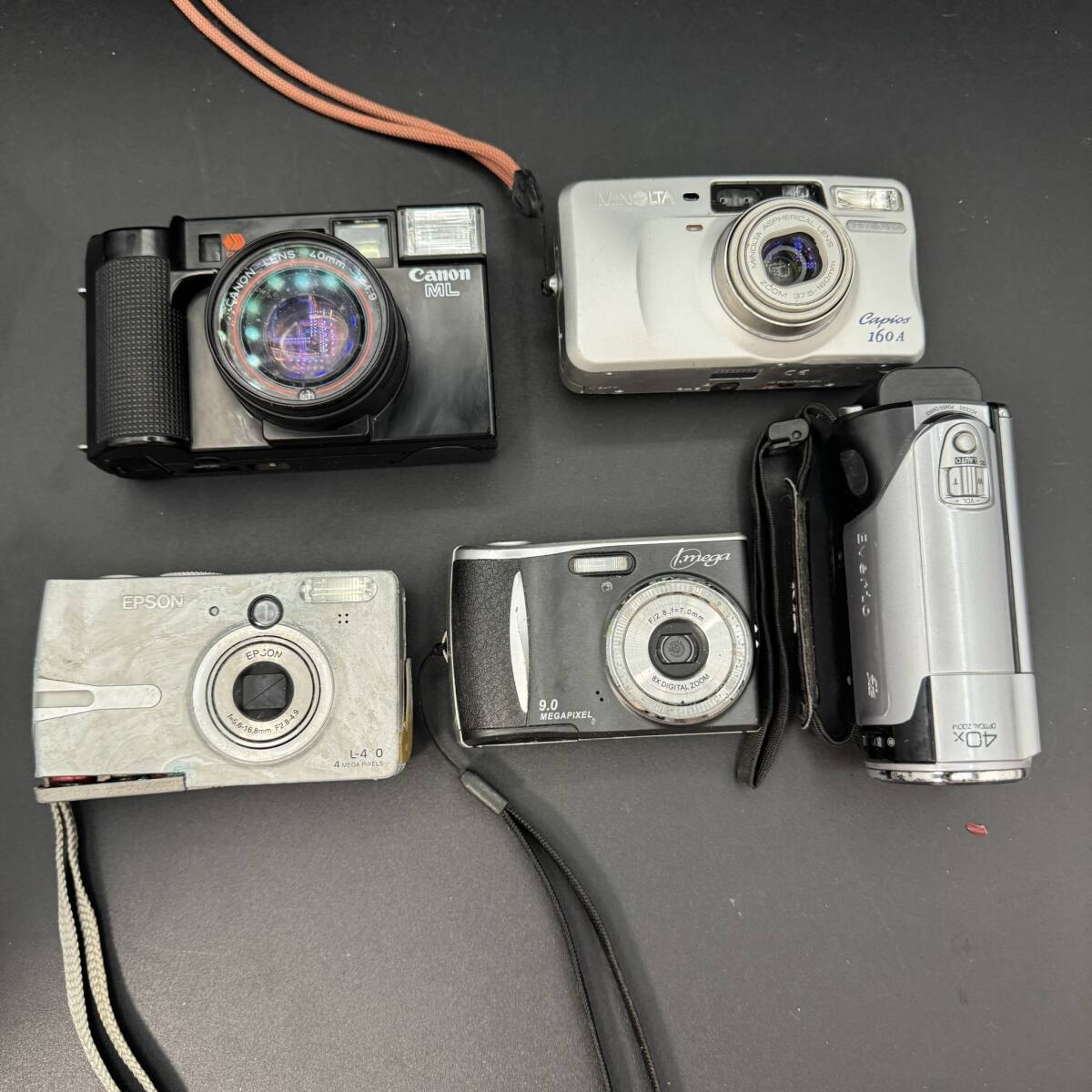 【カメラ】デジカメ　フィルムカメラ　ビデオカメラ　JVC　EPSON　MINOLTA　Canon キャノン　まとめ　5点セット