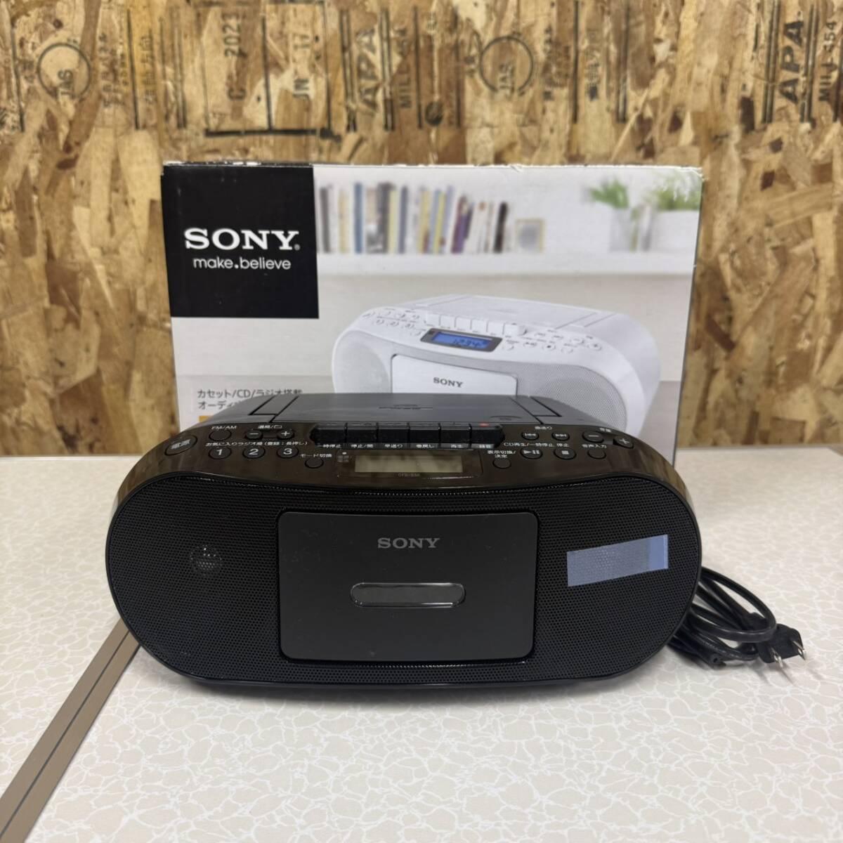 美品【SONY】 ソニー 2014年製 CFD-S50 CDラジカセ カセットレコーダー オーディオ機器　ブラック