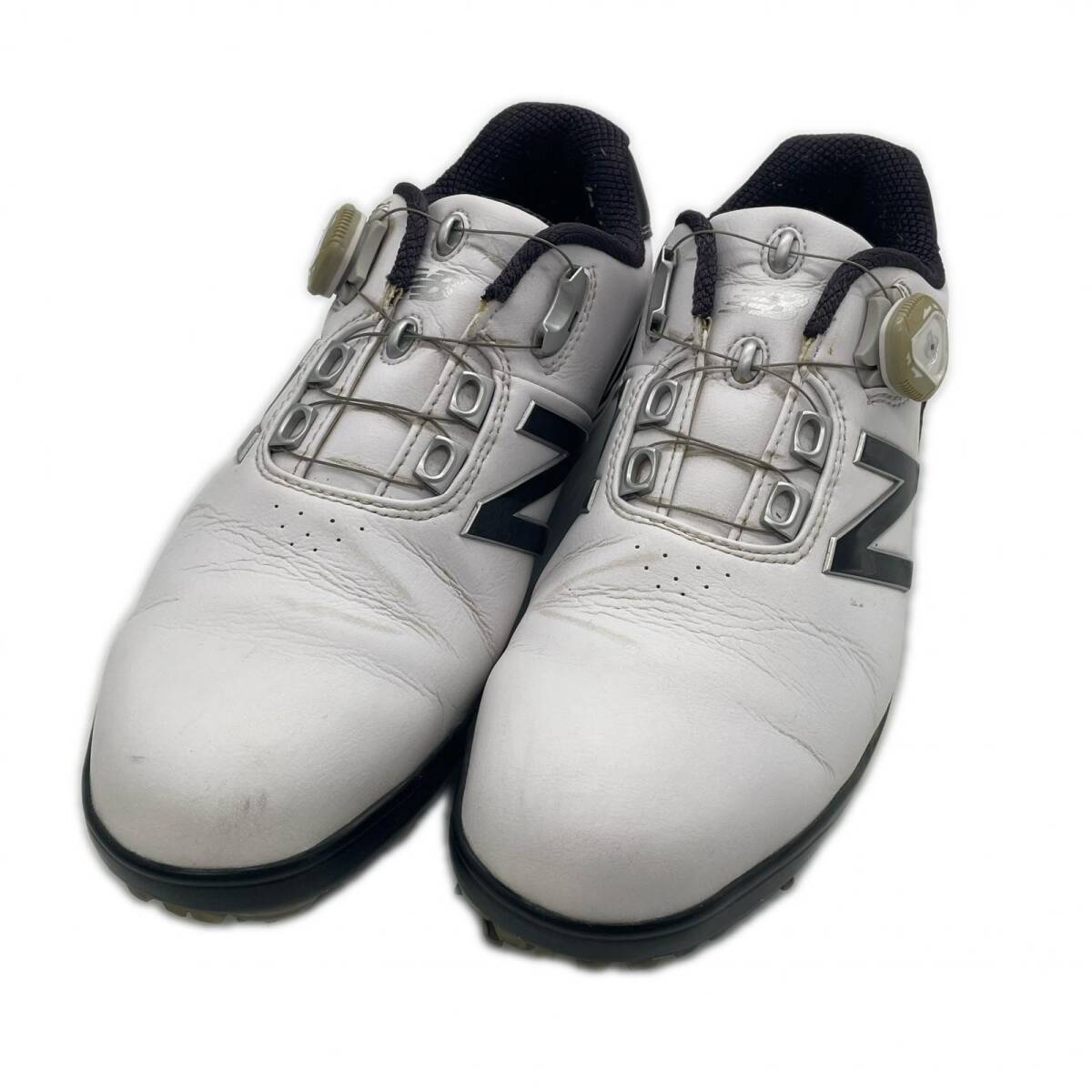 coco 中古 ニューバランスゴルフ New Balance golf ゴルフシューズ 26.5cm ホワイト×ブラック BOA [MG1001WB] K034078