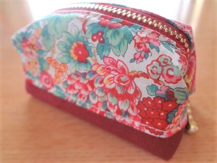 *ハンドメイド*リバティ*Elysian/レッド*エリジアン*ミニポーチ*