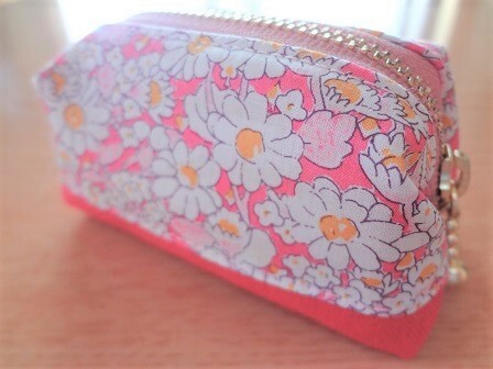 *ハンドメイド*リバティ*アリスＷ/ピンク*アリスＷ*ミニポーチ*