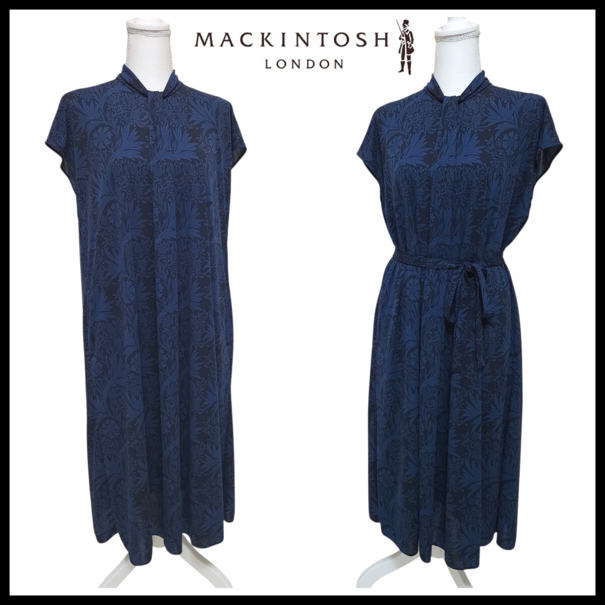 【極美品】MACKINTOSH LONDON マッキントッシュ ロンドン バイブリーフラワー ワンピース 38 M 