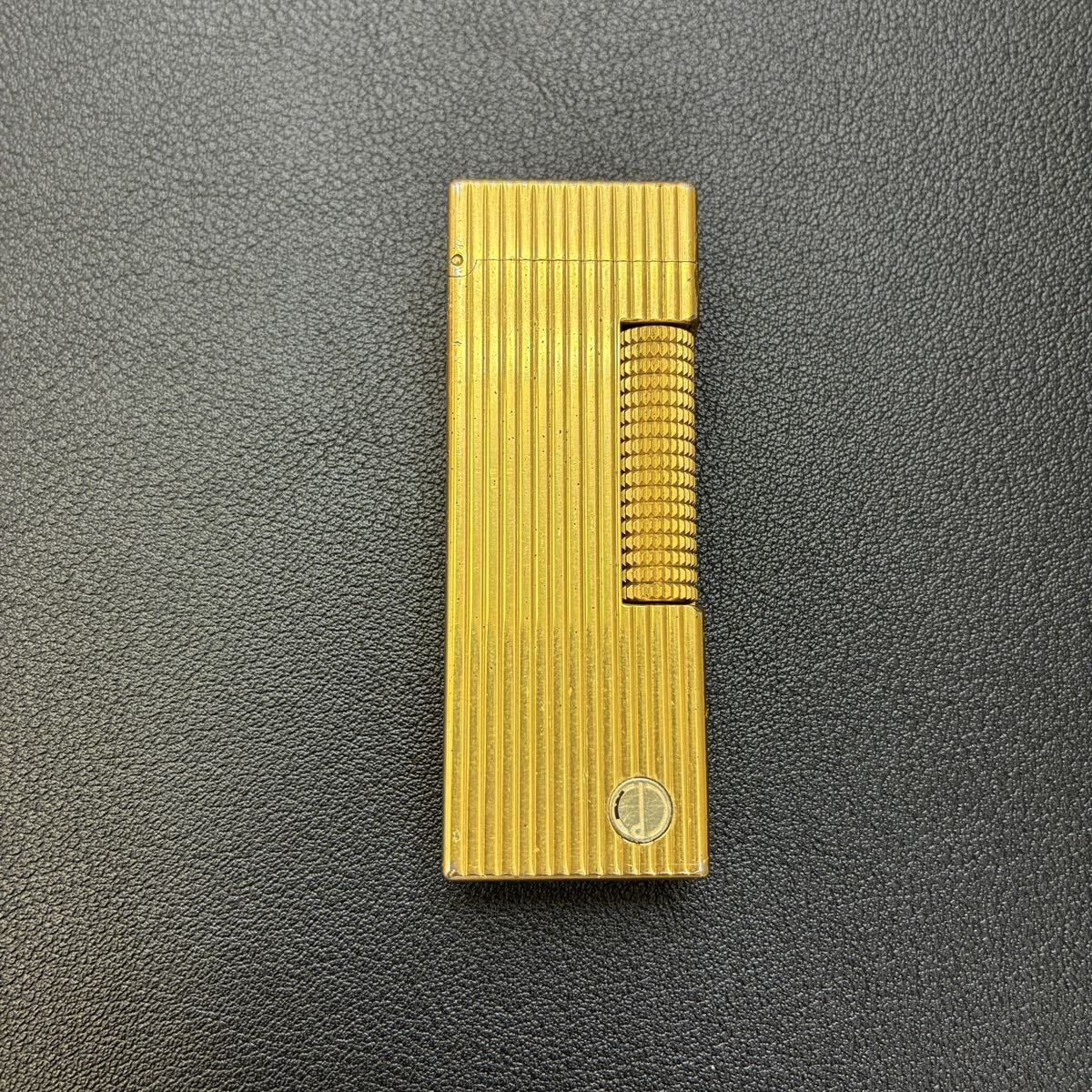 【S2-337】dunhill ダンヒル ローラー式 ガスライター ゴールド ストラップ 火花確認◎ 喫煙具 ライター ヴィンテージ