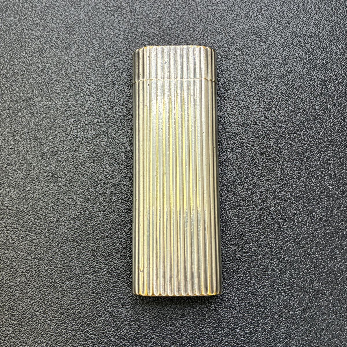 【M-143】Cartier カルティエ ガスライター シルバー ストライプ B19772 火花確認◎ 喫煙具 ライター ヴィンテージ