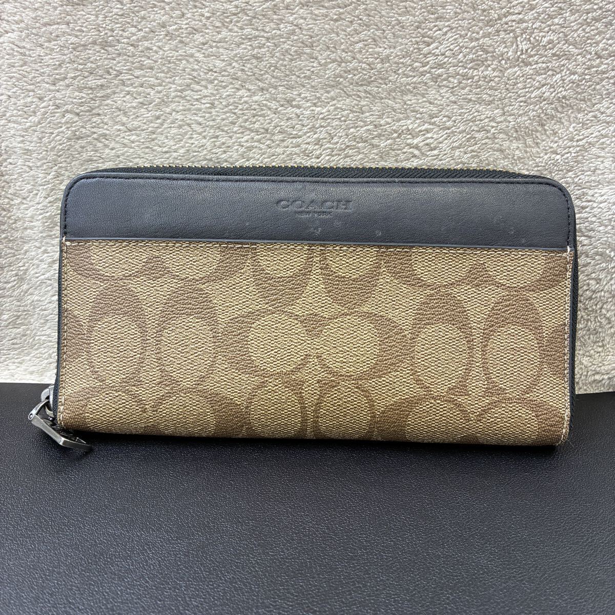 【S4-118】COACH コーチ シグネチャー 長財布 レザー K1883-F58112 ブラウン ウォレット