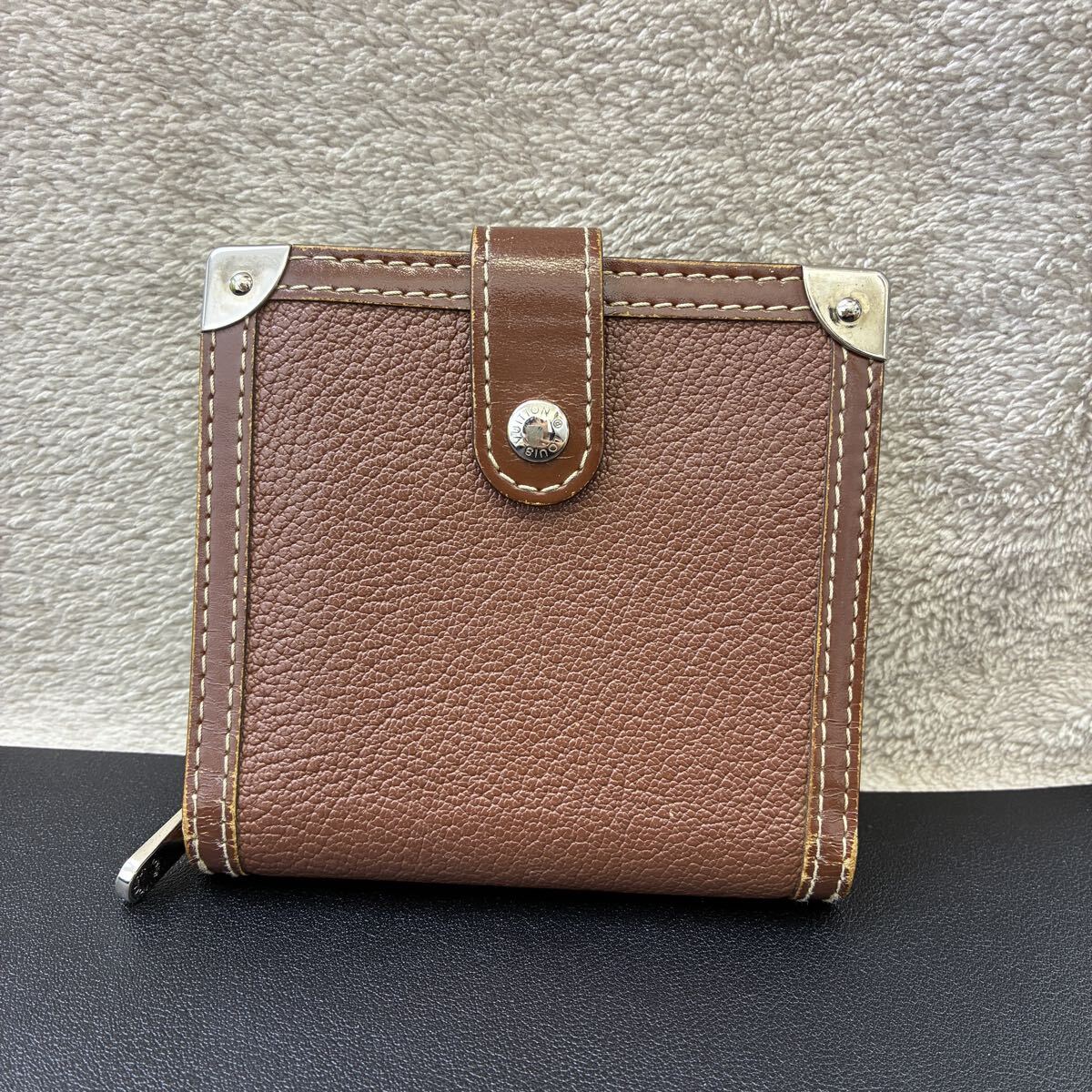 【S4-199】LOUIS VUITTON ルイ・ヴィトン スハリライン コンパクト 二つ折り財布 ブラウン MI0096 LV ウォレット