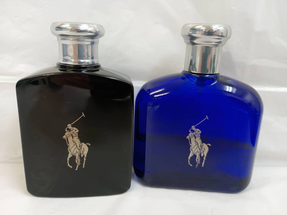 【M618,619】ラルフローレン 香水 二個 ポロブラック 125ml 残量約90%　ポロブルー 125ml 残量約40% オードトワレ 中古 フレグランス
