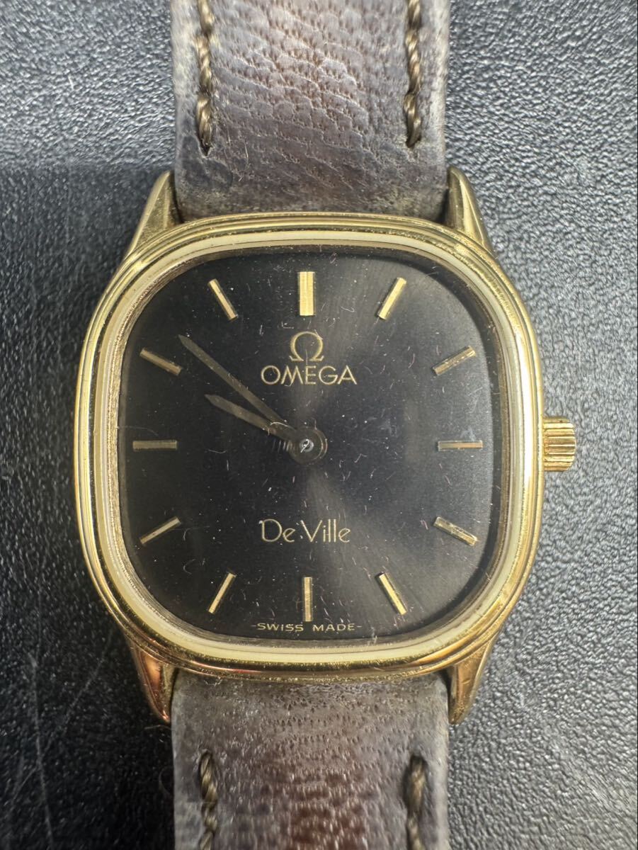 OMEGA オメガ　Devill　デビル　時計　アンティーク ゴールド クォーツ 動作未確認品 黒文字盤 レディース