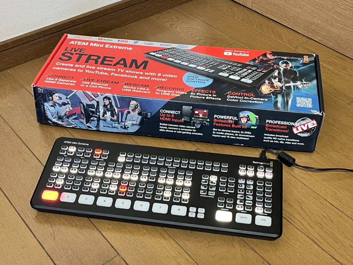 ☆Blackmagic Design製 「ATEM Mini Extreme LIVE STREAM」基本動作確認品・電源アダプター・元箱付き☆