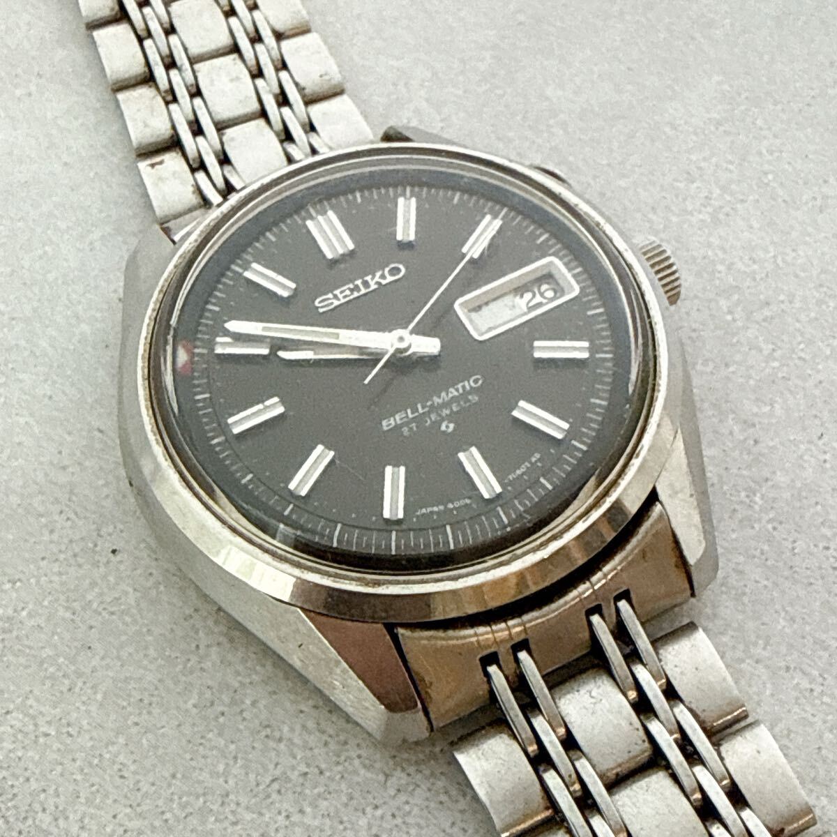 【SEIKO】セイコー デイデイト 腕時計 27石 4006-7012 ベルマチック 自動巻き メンズ ウォッチ ステンレス スチール シルバー ブラック YU