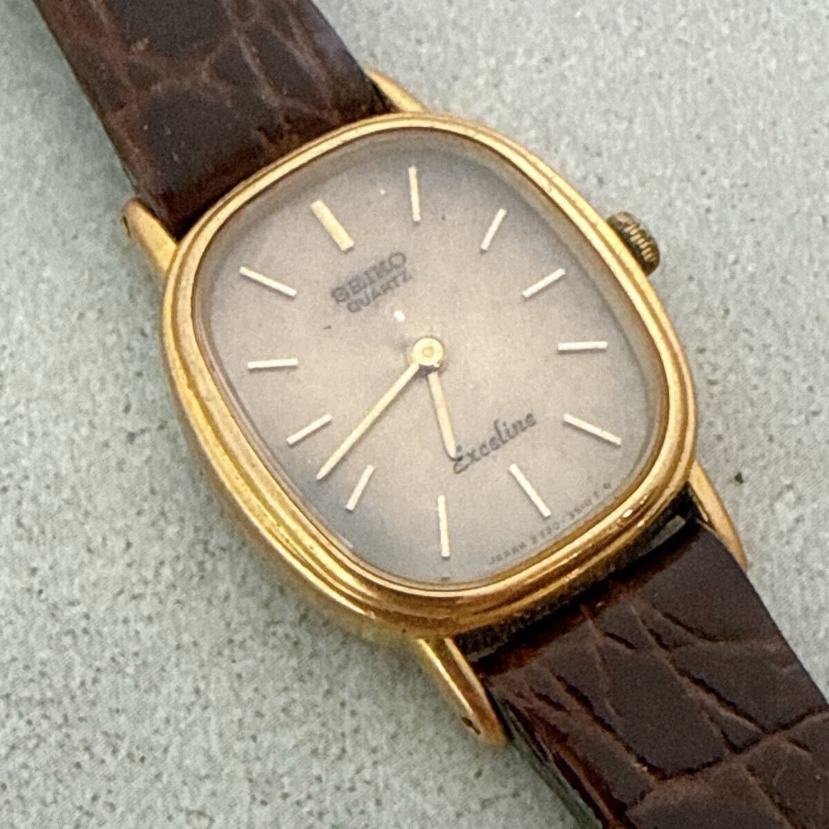 【SEIKO】腕時計 セイコー スクエア クオーツ Exceline エクセリーヌ ゴールド 14K 2320-6660 刻印 ヴィンテージ 総重量12.2g YU