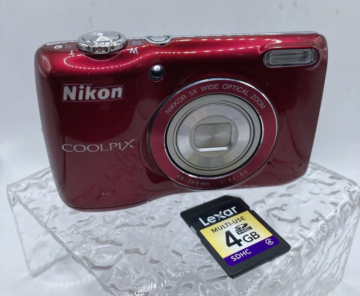 Nikon コンパクトデジタルカメラ COOLPIX L26 レッド SDカードつき ニコン ●302693