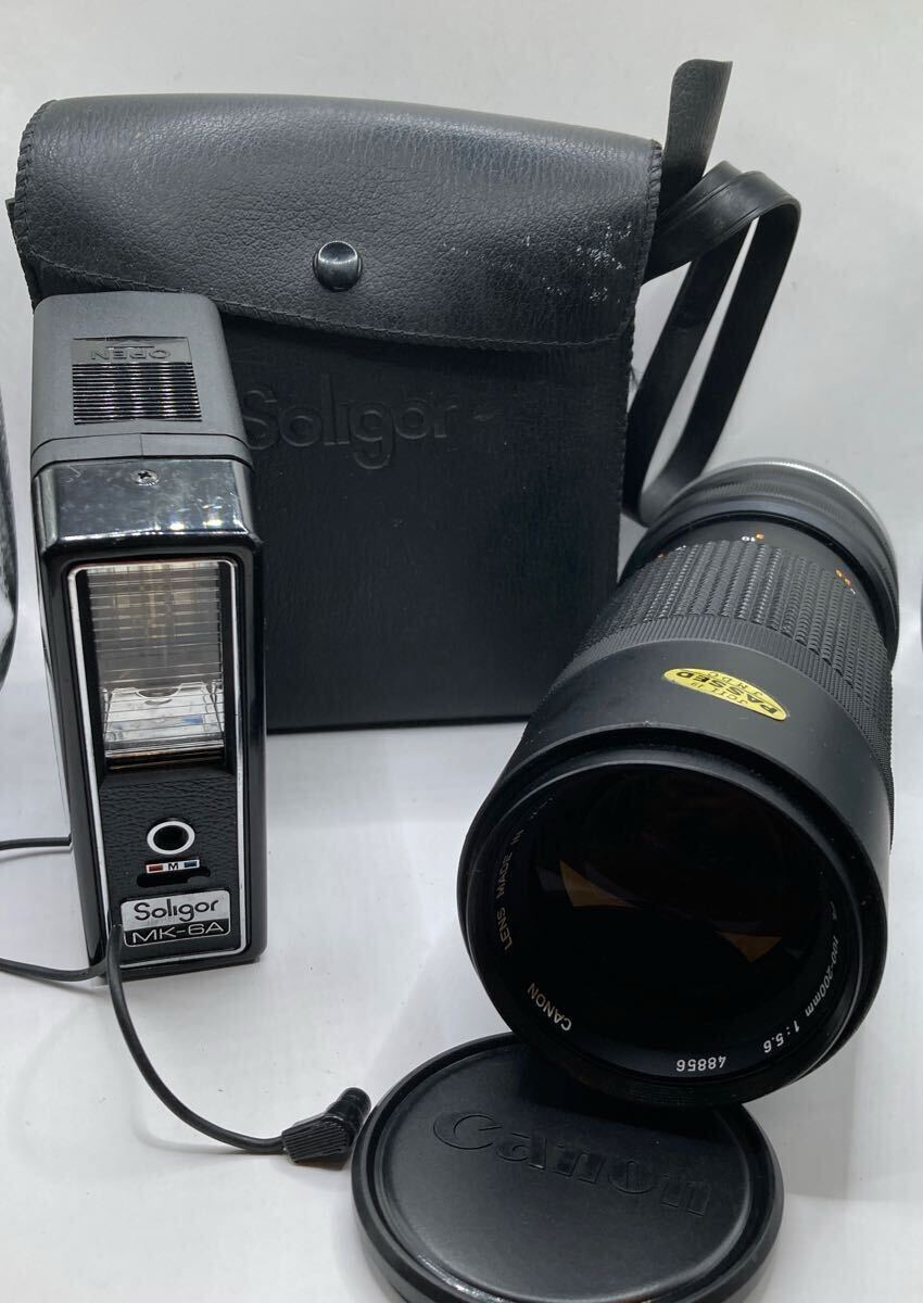 Canon レンズ CANON ZOOM LENS FL 100-200mm F5.6 ストロボ Soligor MK-6A ソリゴール キヤノン △302727