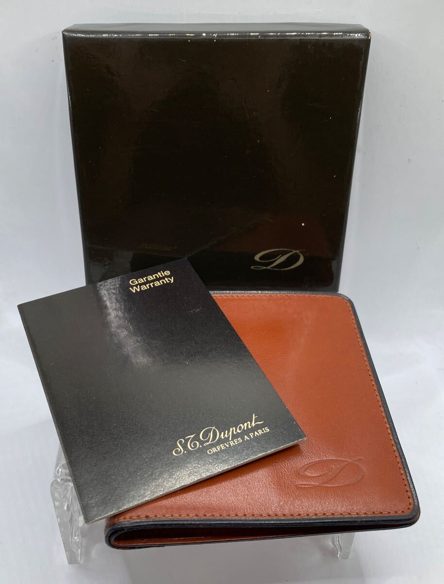 S.T. Dupont 二つ折り財布 お札入れ Dロゴ ブラウンレザー デュポン 財布 デュポン 箱つき △302586