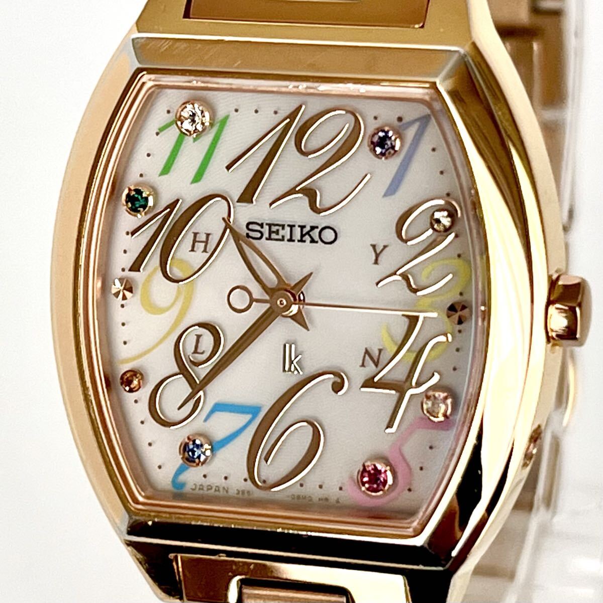 【稼働】磨き済み セイコー SEIKO ルキア LUKIA レディース 腕時計 電波ソーラー 美品 ゴールド s2381