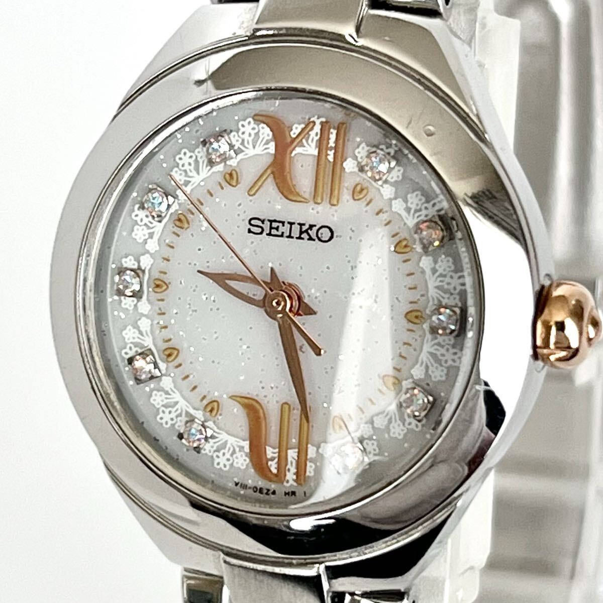 セイコー SEIKO レディース 腕時計 V111-0CC0 ソーラー 白文字盤 シルバー 不動 s1988