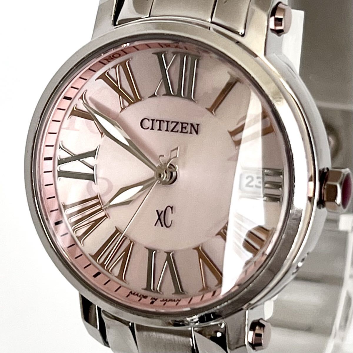 【稼働】シチズン CITIZEN クロスシー xC レディース 腕時計 電波ソーラー ピンク文字盤 s1845