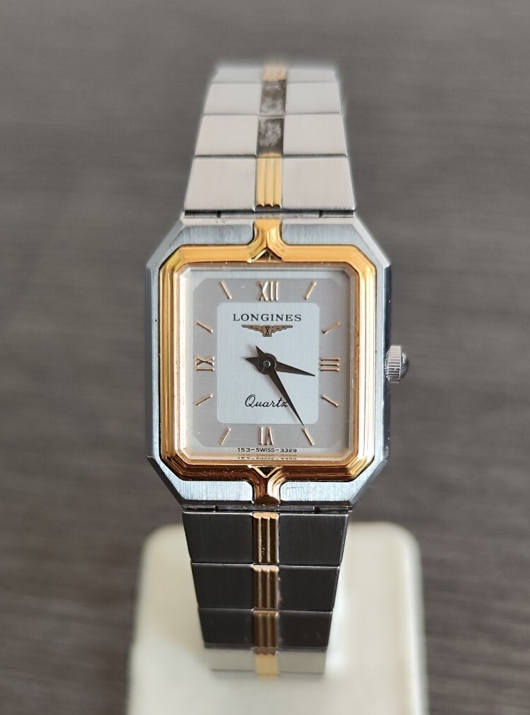 稼働品 ロンジン FLAGSHIP レディース腕時計 灰色文字盤 オリジナルバンド 