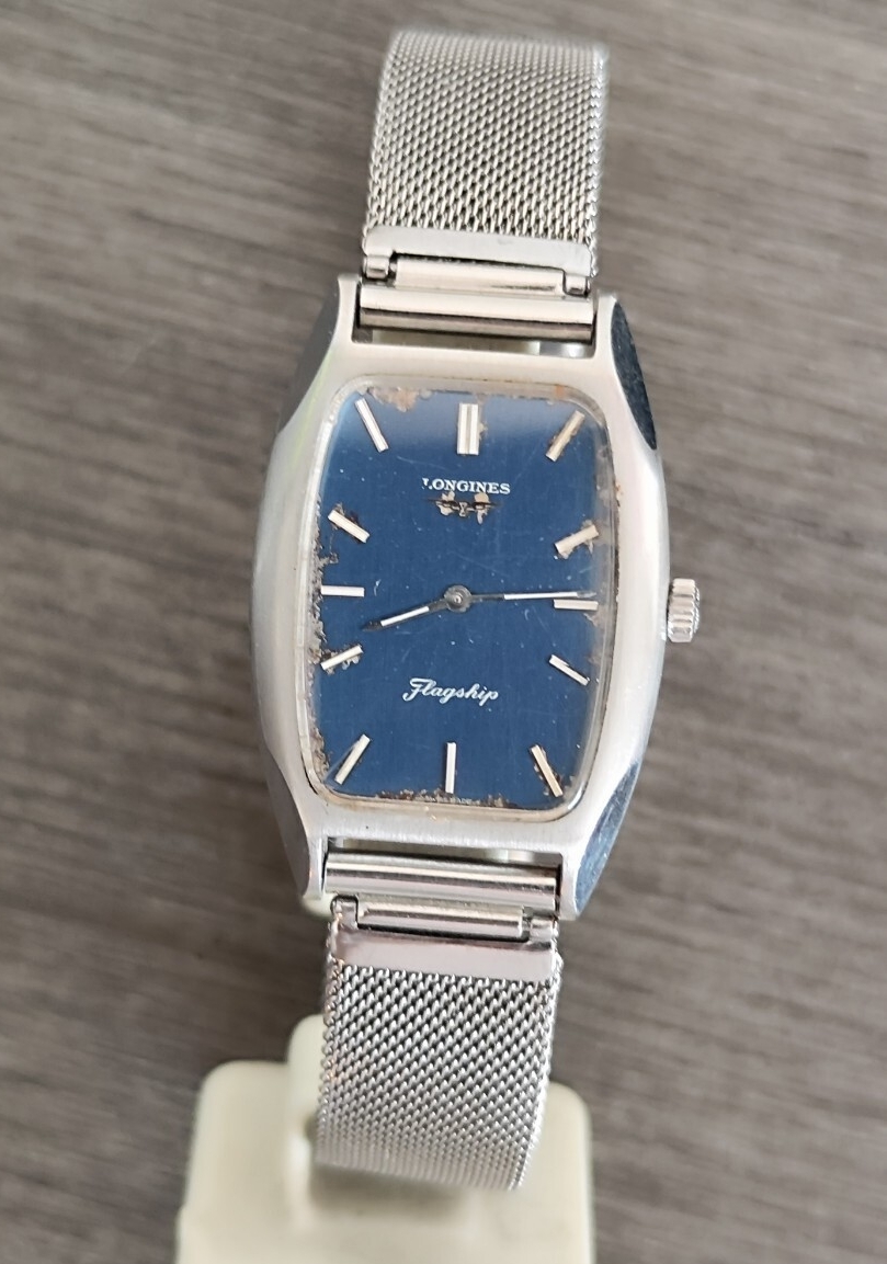 手巻き 稼働品 ロンジン FLAGSHIP レディース腕時計 青色文字盤 