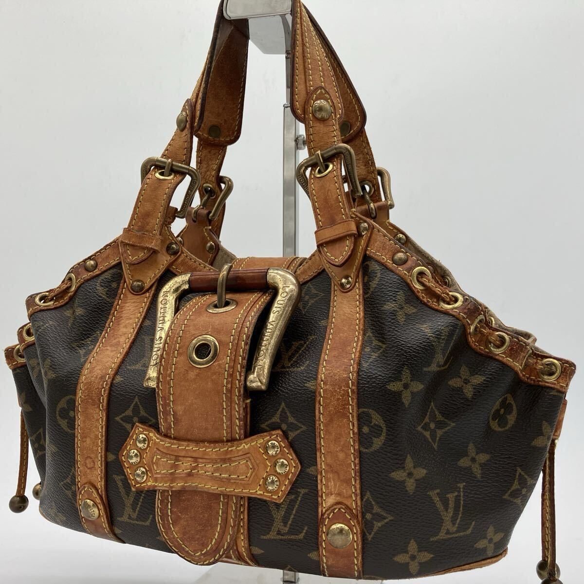 超希少 良品 LOUIS VUITTON ルイヴィトン モノグラム テダPM ハンドバッグ ミニバッグ PVC レザー ブラウン系