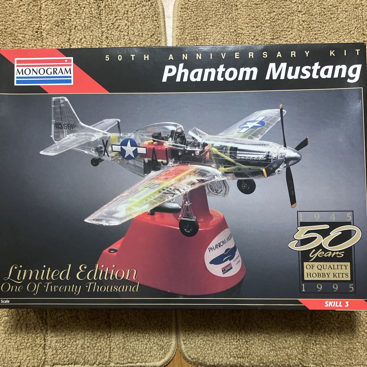 レア 絶版（Monogram）社製の1/32スケール プラモデル「ファントム ムスタング（Phantom Mustang）50周年記念限定版」未使用 未組立