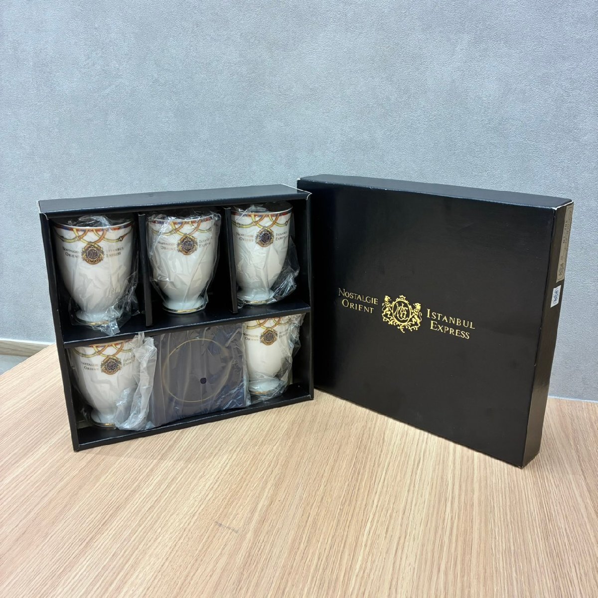 【571_57636】Nostalgie Orient Istanbul Express カップ５客セット ノスタルジー オリエント コーヒー 碗皿 開封済み 未使用 80