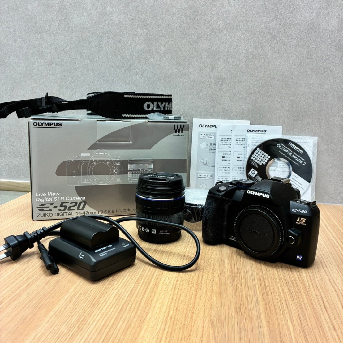 【571_21551】1円スタート OLYMPUS オリンパス デジタル一眼レフカメラ E-520 セット 付属品画像参照 通電のみ確認済み ジャンク扱い 80
