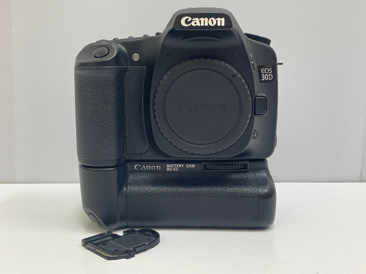 【497_46502】Canon キャノン EOS 30D + BATTERY GRIP BG-E2 デジタル 一眼レフ カメラ 一部破損あり 通電・動作未確認【現状品】